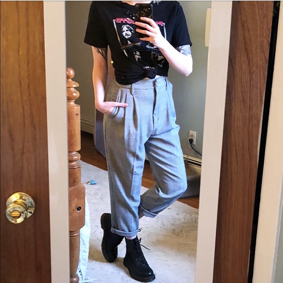 Houndstooth Paper Bag Trousers 